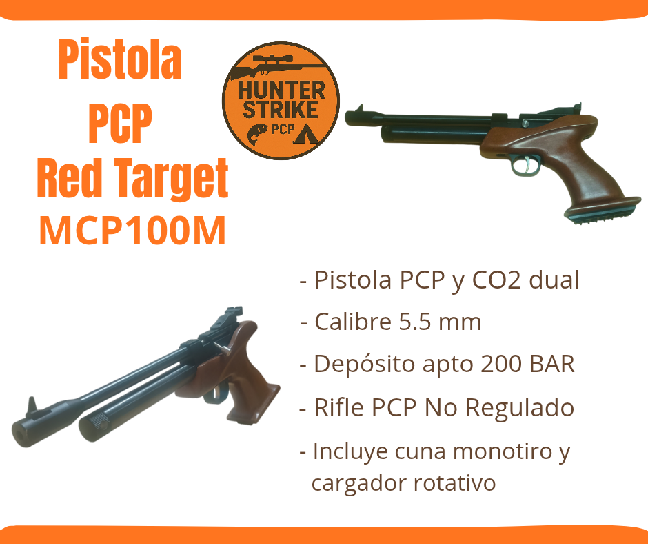 Pistola PCP Red Target MCP100M CO2