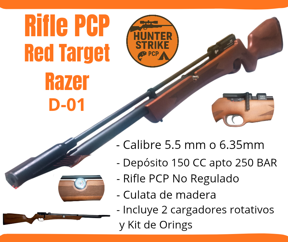 Carabina Rifle PCP Red Target Razer D-01 5.5 6.35